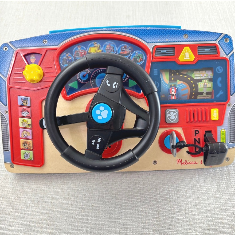 Melissa & Doug PAW Patrol Rescue Mission Wooden Dashboard Toy Steering Wheel